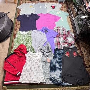 Size XS woman’s tee/Tank/Polo/blouse/sweater/flannel bundle